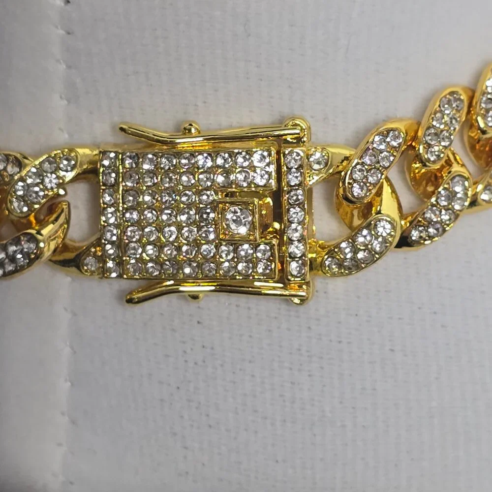 Tallew Gold Dog Chain Diamond Collar Necklace Jewelry Bling 11